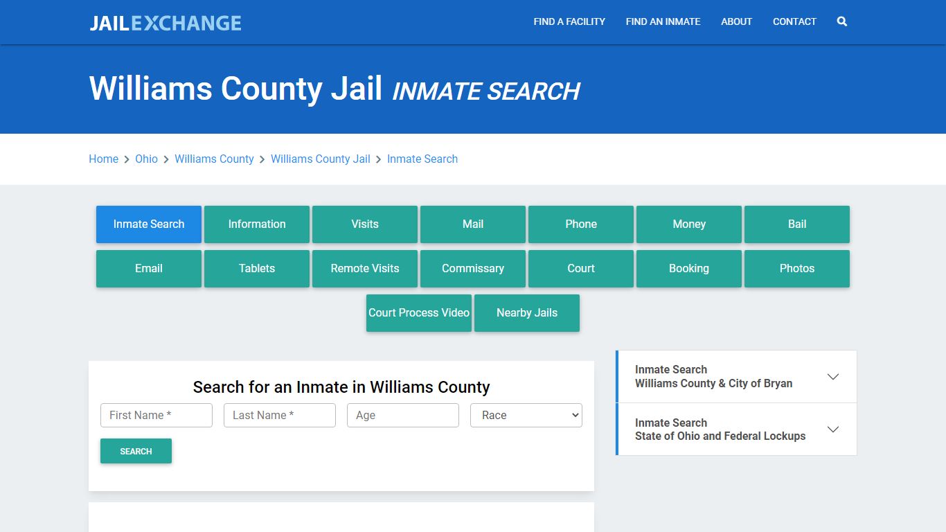 Williams County Jail, OH Inmate Search: Roster & Mugshots